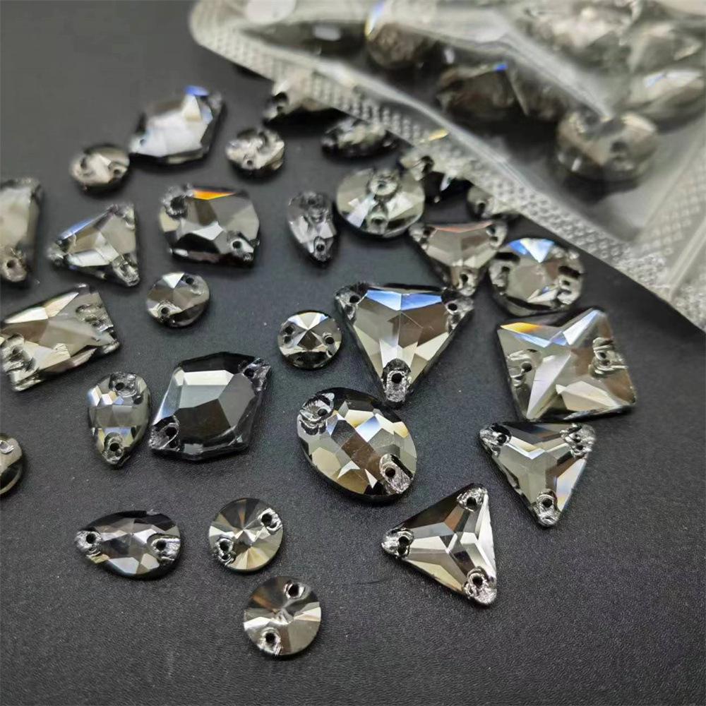 Red Resin Shiny Glass Rhinestone Stickers: Mixed Style Sewing Accents for Dancewear