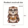 Self-adhesive PVC Removable Creative Cute Animal Reading Book Toilet Wall Stickers Waterproof for Bathroom Decor