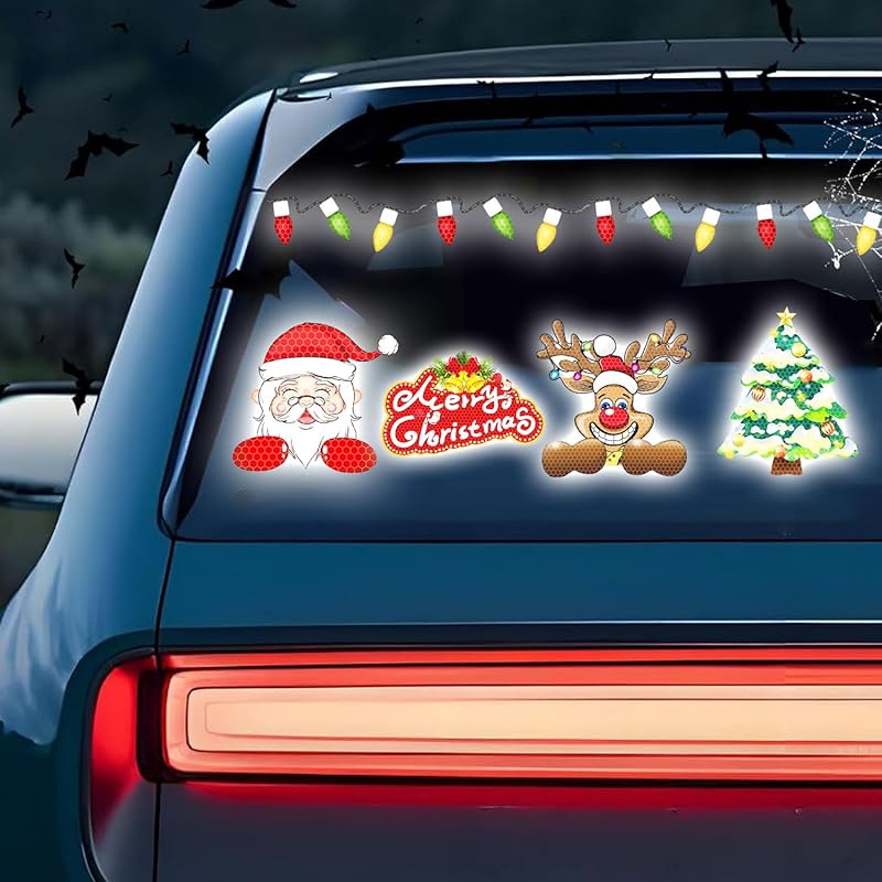 Santa Waving Hand Decal,3D Self-Adhesive Vinyl Sticker for Christmas, Polyvinyl Chloride Car & Window Cling, Suitable for Glass, Metal, Ceramic