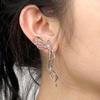 Korean-Style Creative Ribbon Bow Liquid Silver Earrings for Women
