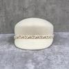 Japanese Woven Chain Decorative Woolen Top Hat Women'S Autumn And Winter British Retro Cap Equestrian Cap Baseball Cap