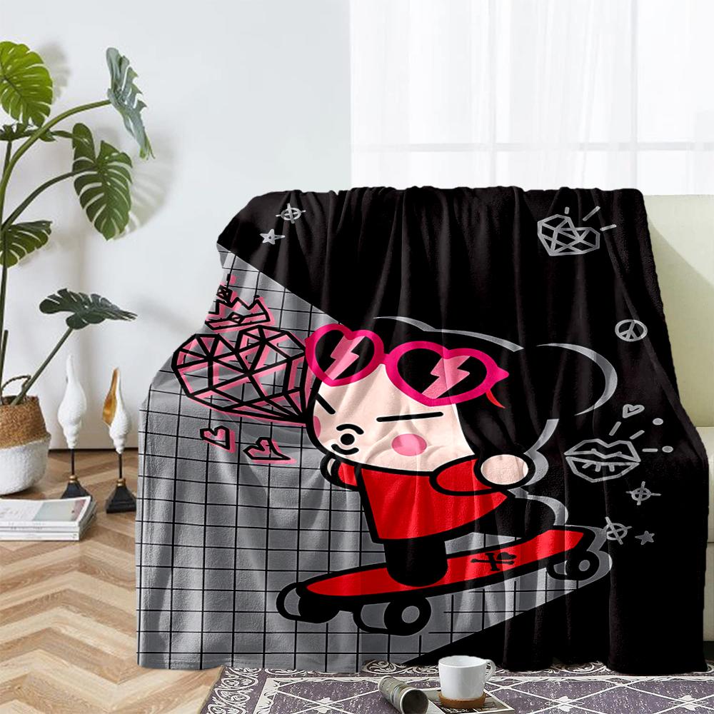 Pucca Theme Printed Blanket - Perfect for Couch, Bed, Travel & Outdoor Use | Machine Washable, Cozy & Durable.