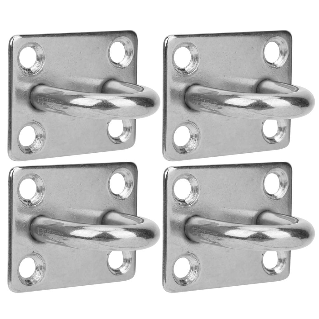 M8 4 Holes Stainless Steel Fixed Eye Plate Hook Loop UShaped Ceiling Wall Mount Hanger