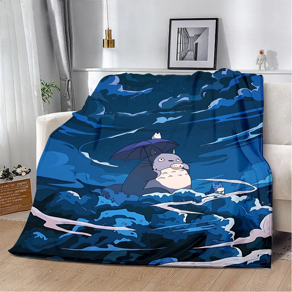 

Горячее аниме-мультяшное одеяло с принтом, одеяла для пикника, теплое одеяло, мягкое и удобное одеяло T-TotoroS для дома, путешествий, дня рождения 30x40in
