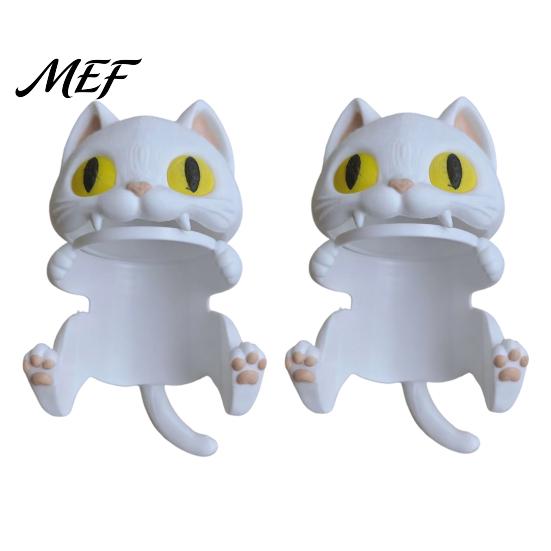 Funny Desktop Ornament 3D Printed Bat Can Holder, Cartoon Vampire Cat Stand Soda Holder for Standard Cans, Halloween Decor, Novelty Party Gift Drink