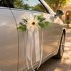 Wedding Car Flower Decoration Romantic Design Wedding Car Decoration Door Handle Flower Reusable Satin Ribbon Bows for Ceremony
