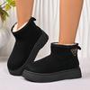 Fashion Warm Plush Brown Non Slip Snow Boots with Platform Women 2025 Winter Soft Thick Bottom Ankle Boots Fluffy Fur Woman's Shoes