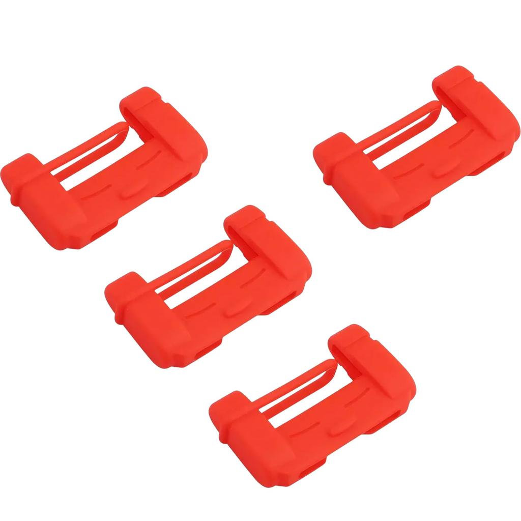 BLOOPIC Silicone Seat Belt Covers Set of 4 Silicone Anti-Scratch Washable Car Accessories Seat Belt Covers for Kids (Red)