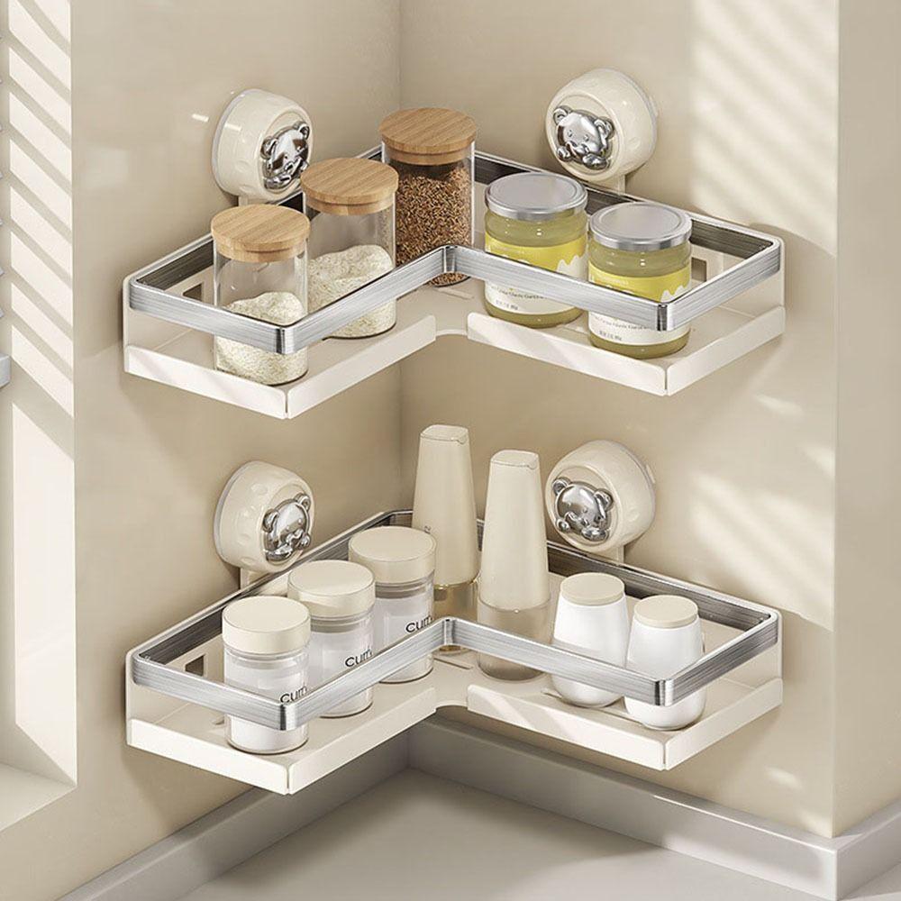 Stainless Steels Corner Storage Shelf Triangular Wall Hanging Storage Rack Corner