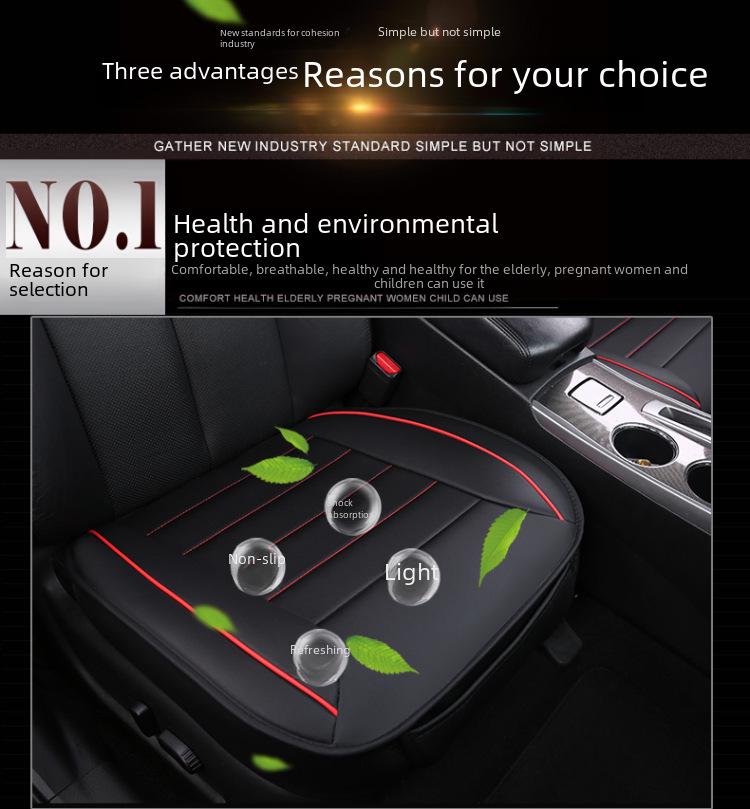 Universal Car Seat Cushion Set: Luxury Nappa Leather, All-Season, Backless Design, Fits Five Seats