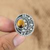 Gift For Her Natural Tiger'S Eye Multi Stone Adjustable Ring 925 Silver