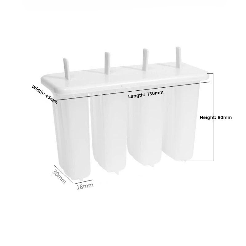 1-10PCS 4 Compartment Ice Cream Molds with Lid DIY Popsicle Maker Box Reusable Frozen Treat Mold for Kids Summer Kitchen Tool