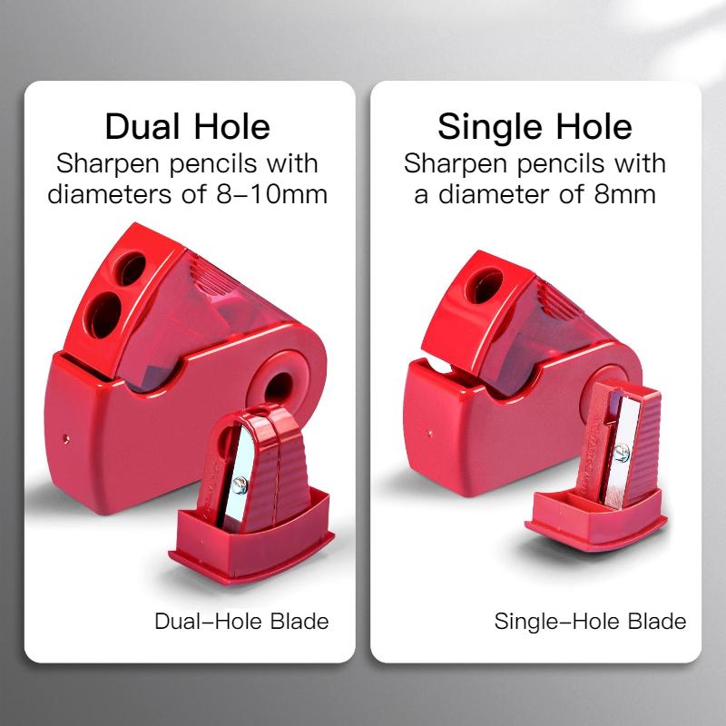 FABER-CASTELL Manual Mini Pencil Sharpener Dual-Hole Sharpener for Thick and Thin Pencils Portable Durable Pencil Sharpener