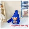 Hoodie Cartoon Teddy Bear Pattern Children Travel Shoulder Bag Oxford Material