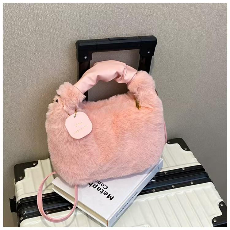 High-Grade Plush Versatile Handbag 2025 - New Style Crossbody Single Shoulder Fur Fashion Bag