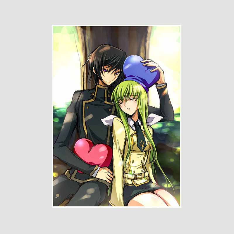 

White Paper Класичне аніме Code Geass Lelouch of The Rebellion Плакат Ретро Плакати та принти Малюнок Wall Art Decor DIY Home Room Decor Painting 42x30cm