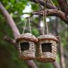 Birdhouse Square Mouth Handwoven Grass Bird Nest Parrot Hatching Outdoor Garden Hanging Hatching Breeding House Bird Accessory