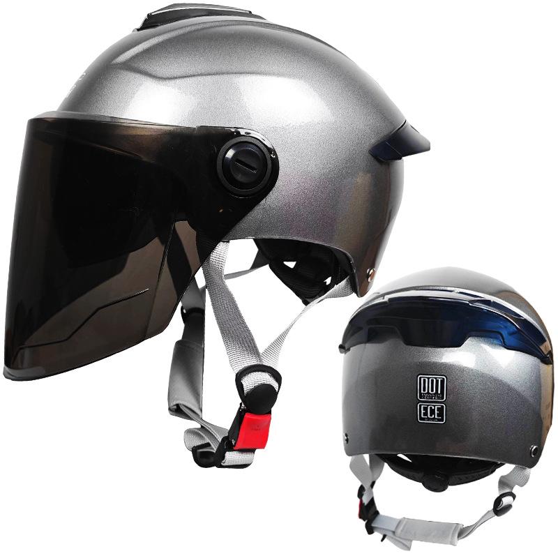 Anti-fog Dual Lens Electric Car Helmet for Men and Women All Seasons Universal Half Helmet