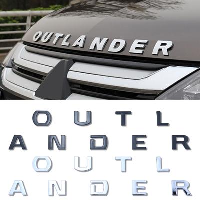 Car 3D ABS Letters Logo Decals Sticker For Mitsubishi OUTLANDER 2023 Car Front Head Hood Alphabet Emblem Badge Styling