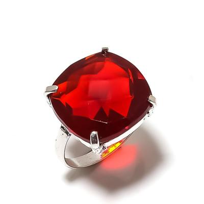 Natural Mozambique Garnet Gemstone 925 Sterling Silver Gift Ring Size 8 n8Y61