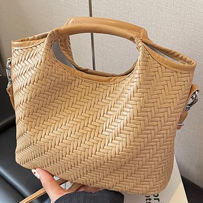 2025 Summer Woven Women's Bags, Fashionable Niche Handbags, New Messenger Bags, Large-capacity Exquisite Shoulder Bags
