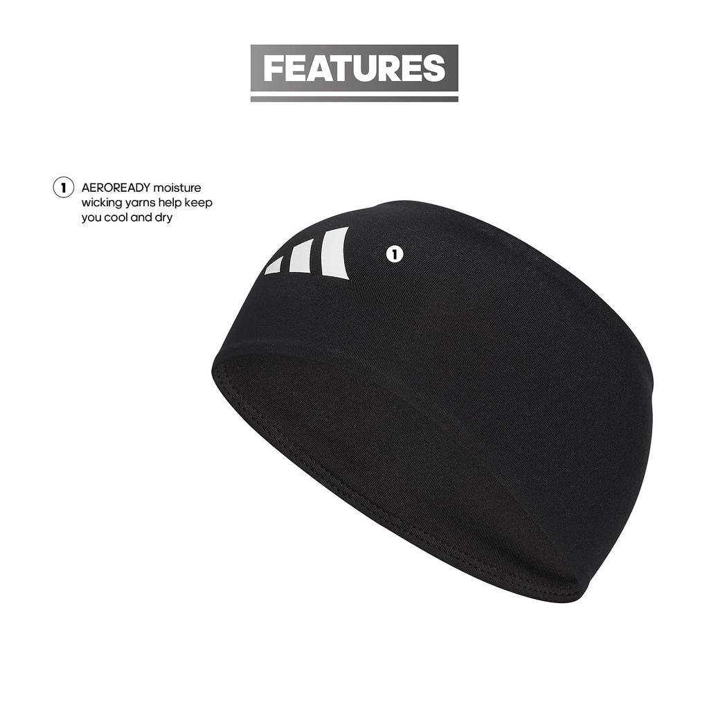 adidas Football Skull Wrap One Size Headband, Black/White/2,