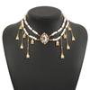 Double Layer Forehead Chain Vintage Luxury Ethnic Headwear Elegant Crystal Necklace  Women Jewelry