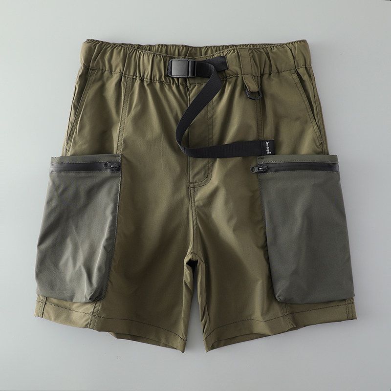 American-Style Quick-Drying Minimalist Multi-Pocket Export Parka Shorts Army Green L