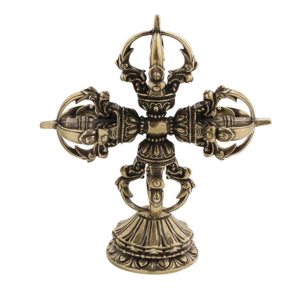 Scent Burner Holder with Pedestal Base BrassToned Stand Ornate Ornament for