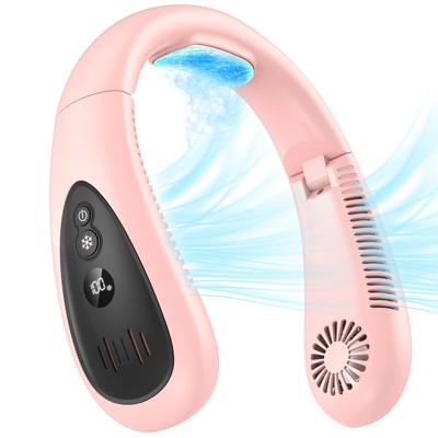 Neck Cooler Neck Fan LED Portable Instant Cooling Heatstroke Airflow Quiet Continuous Adjustable Ideal for Home 5000mAh, Display, Fan, & Prevention,