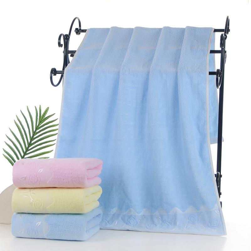 Pure Cotton Plain Water Cube Bath Towel 70 * 140 Thickened Cotton Bath Towel Gift Printing Embroidery