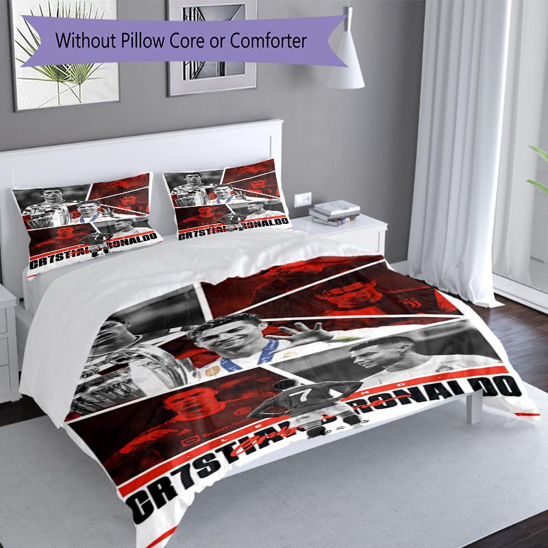Ronaldo's Cr7 Goal Celebration Bedding Set, Breathable Duvet Cover with Pillowcases, Soft Bed Linen for Bedroom Home Decoration, Perfect Festival Birt