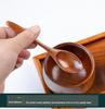 Japanese Retro Wooden Condiment Jar with Lid - Solid Jujube Wood Kitchen Salt Box