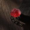 Funny Red Brain Pendant Necklace/Earings/Ring for Halloween Party Unique Heart Neckchain/Ear Drops Stylish Accessory