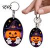 Acrylic Ghost Charms Halloween Pumpkin Keychain, Cartoon Car Key Rings Ring Pendant, Decorative Charm Accessory for Handbags Backpacks Durable Keyring
