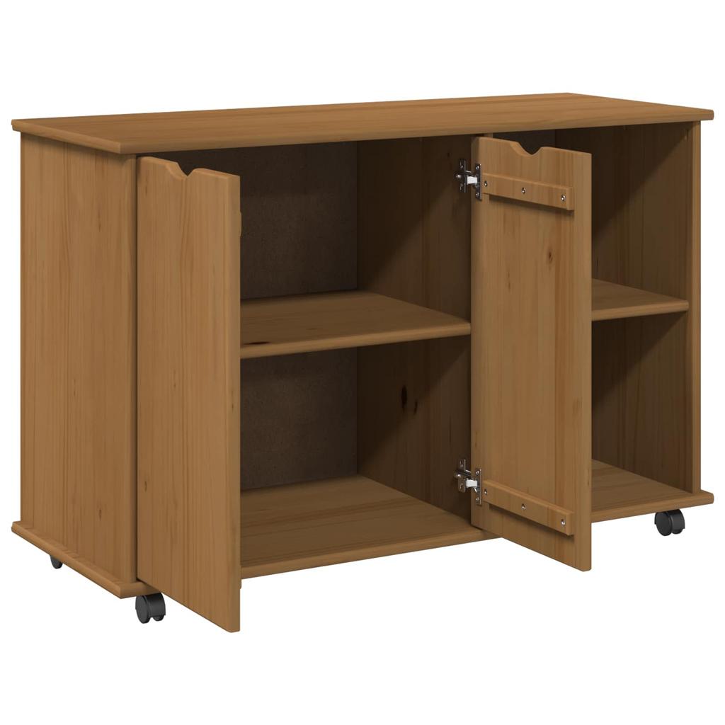 Mobile Cabinet Honey Brown 100 x 39 x 65.5 cm Solid Pine Wood