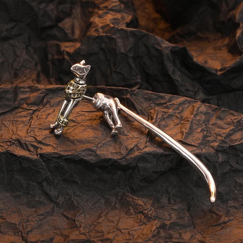 Fashion Ear Pin Delicate Ear Studs Egyptian Cat Shape Ear Jewelry Studs Earrings Ear Accessories for Fashion Outfits