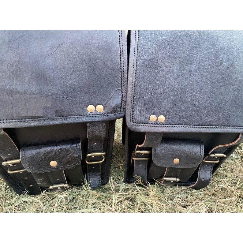 Leather Saddlebags Motorcycle Pouch Two Bags Panniers Saddle Bags For Sportscasters