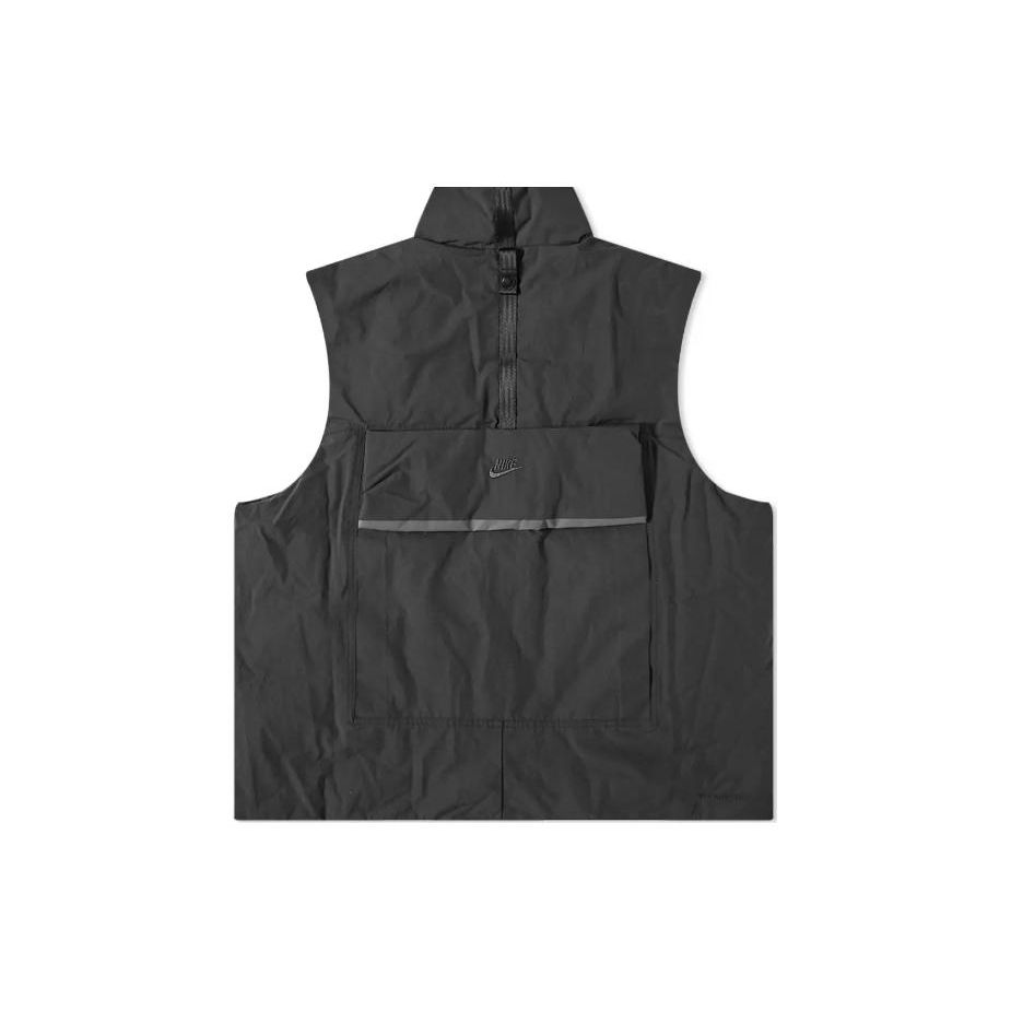 Nike Embroidered Logo Solid Stand-Collar Vest Men Vest Black DQ4304-010