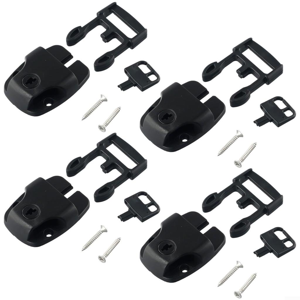 4x Feegow Pool Cover Clips Kit With Key And Screws For Safety Lock Set Of 4 With Key And Screws