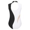 Girls Color Block Dance Leotard Patchwork Design Sparkling Rhinestones Keyhole Back Sleeveless Bodysuit Gymnastics Wear