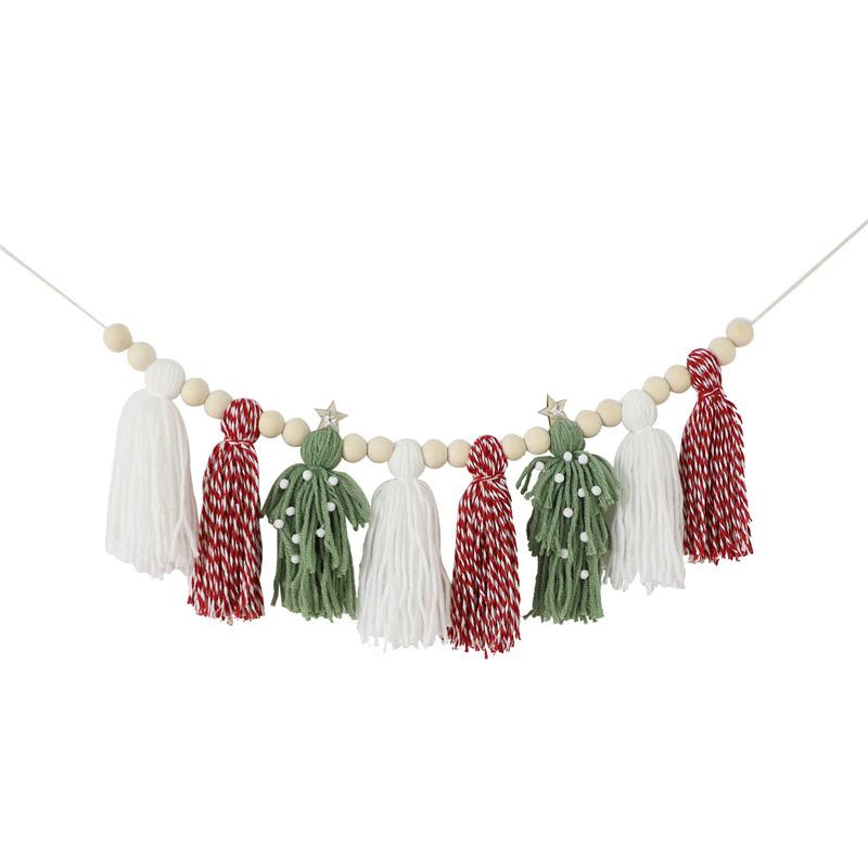 1Pc Colorful Adjustable Nordic Style Pendant Tassel Banner Christmas String