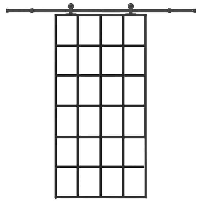 VidaXL Sliding Door and Hardware ESG Glass and Aluminum, Sliding Door On Rail, Interior Sliding Door, 3332856