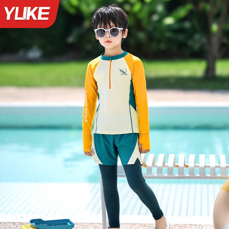 Yuke Boys' Long Sleeve Rash Guard Swimsuit Set