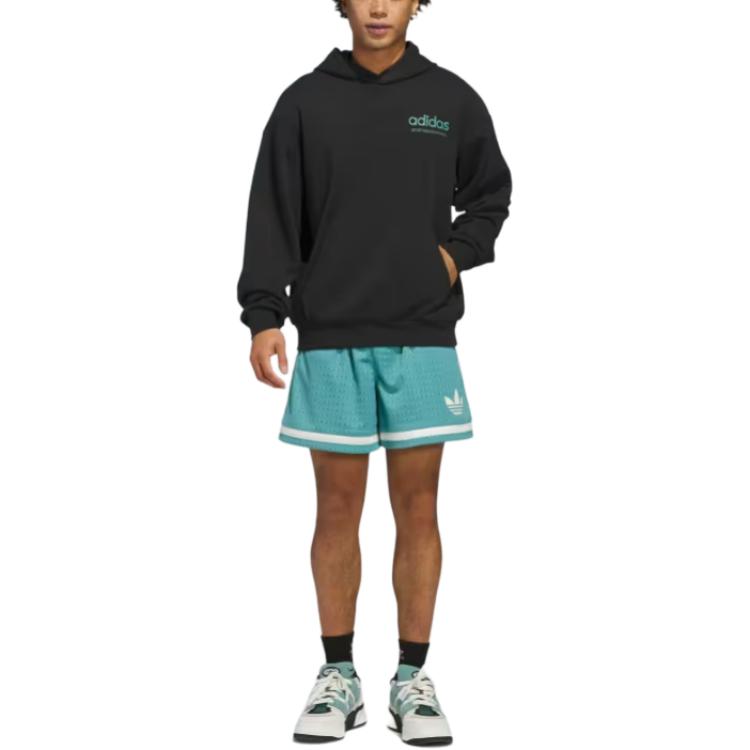 Adidas Originals Loose Fit Solid Color Hooded Long Sleeve Sweatshirt Unisex Sweatshirt Black JY3653