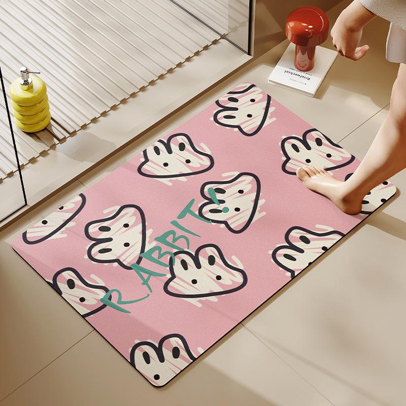 Home Bathroom Floor Mat Water Absorption Anti Slip Anti Dirt Easy To Maintain Foot Mat