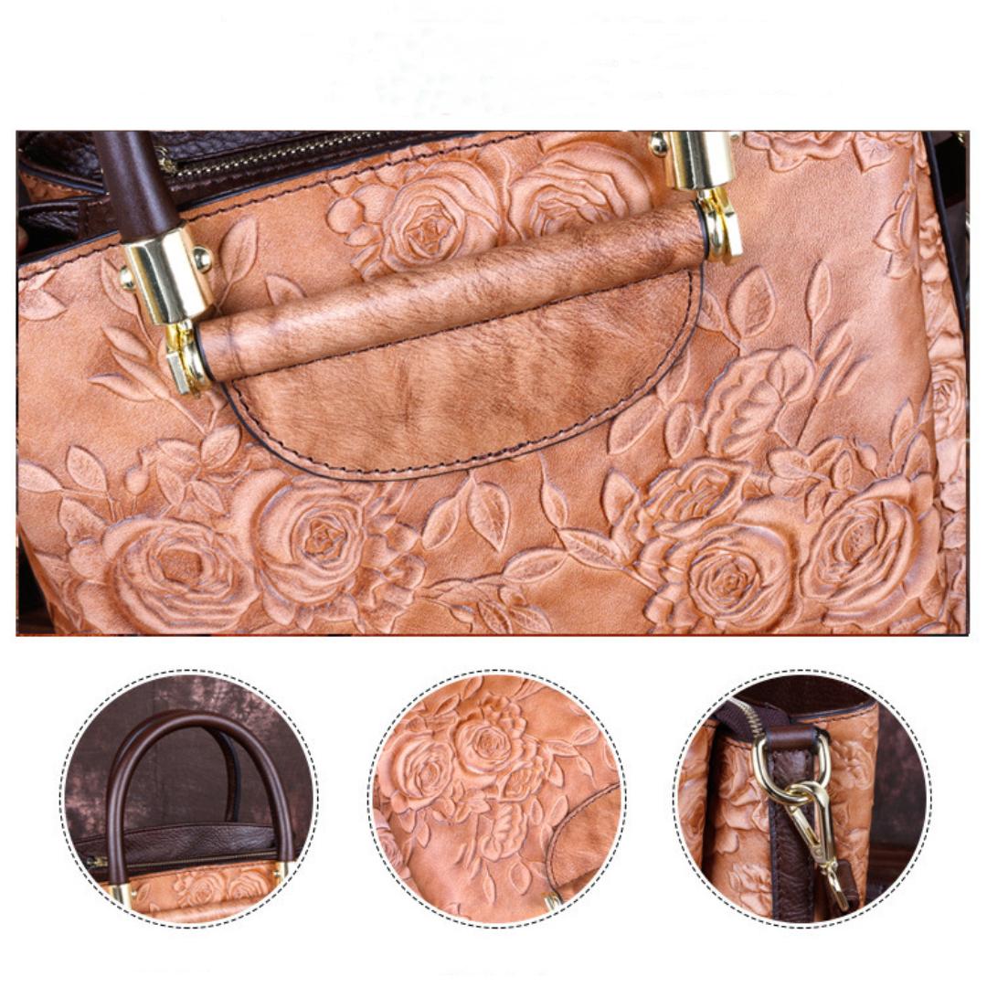 Большая вместительная сумка из коровьей кожи на одно плечо — фото 3