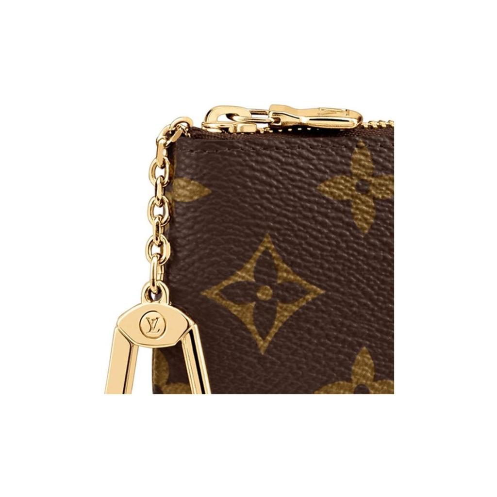 LOUIS VUITTON classic monogram chain  compact and portable  Monogram-coated canvas  key and coin purse  women's style  brown