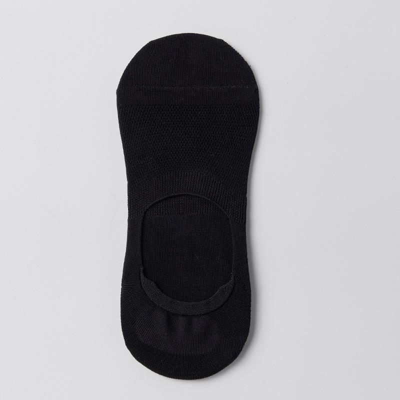 Men's Summer Shallow-mouthed Invisible Socks, Thin Mesh Silicone Anti-slip Men's Socks, Solid-colored Cotton Socks, Boat Socks, Men's Short Socks
