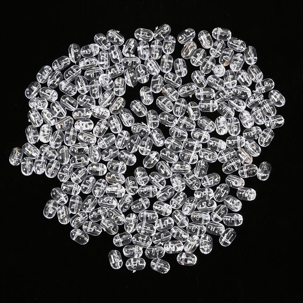 200PCS Oval Shape Fishing Bait Stopper Beads Transparent Bait Stopper Beads  Sea Fishing